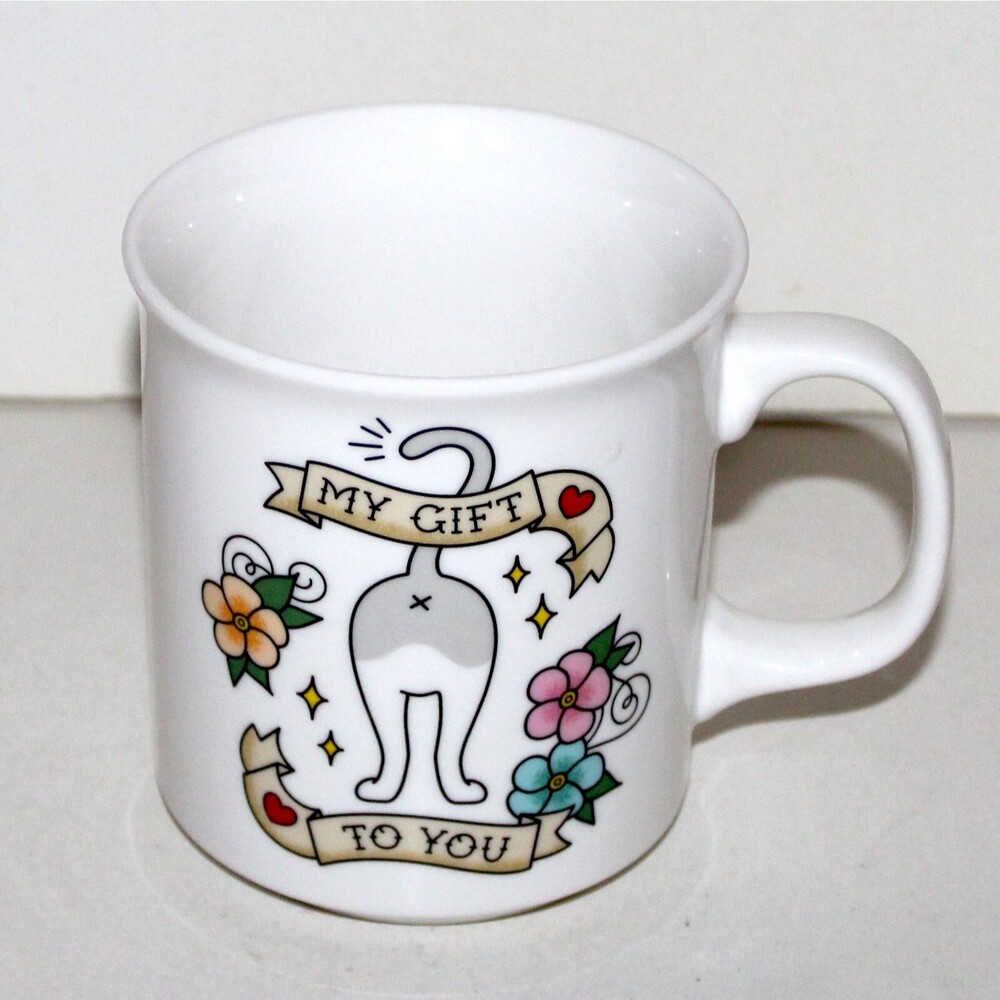 My Gift To You mug white ceramic Cat Ass fun Genuine Fred 14 oz kitty pet